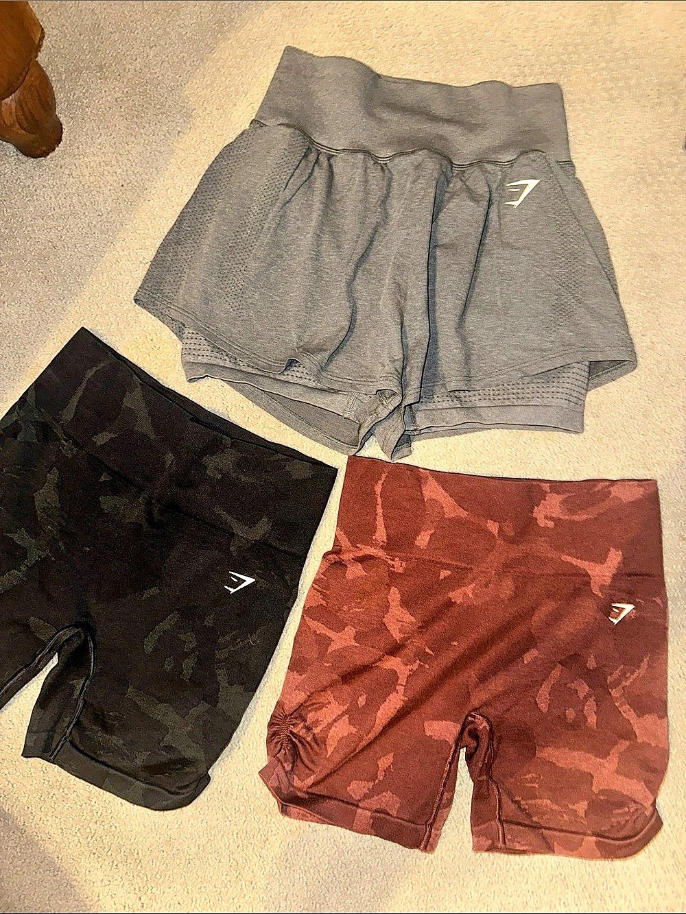3 pairs Gymshark Women's Athletic Shorts